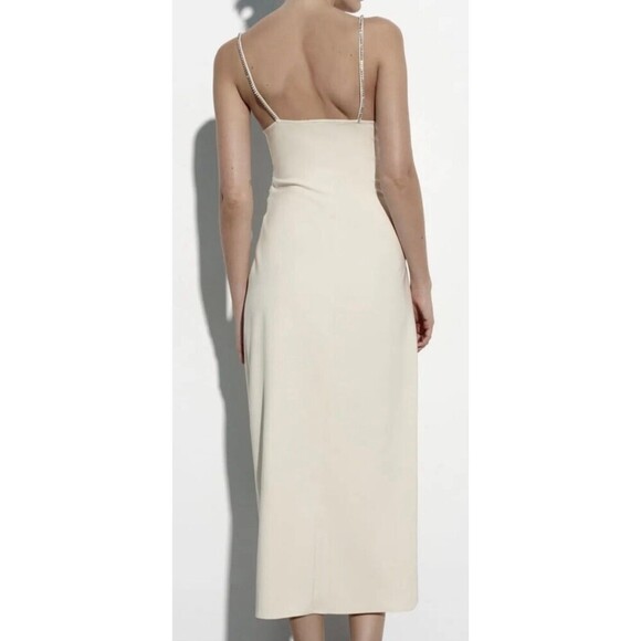 NWT Zara Sparkly Rhinestone Strap Slip Dress M - Picture 3 of 11